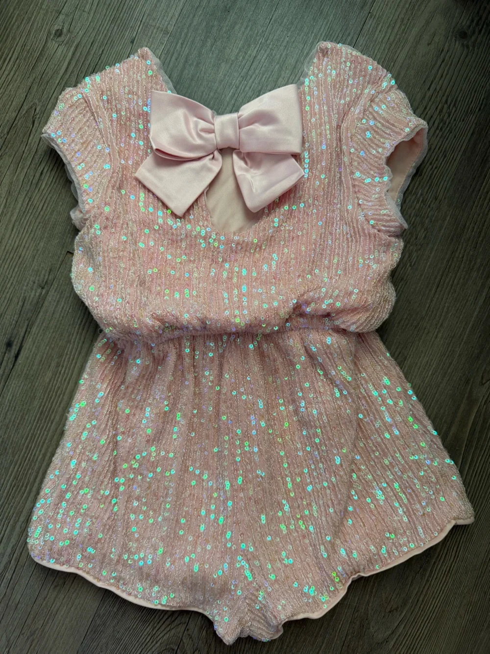 Bonnie Jean Pink Iridescent Sequin Dress